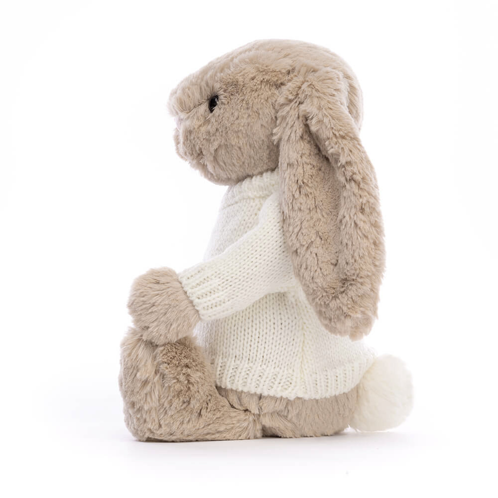 Bashful Beige Bunny with Personalized Cream Jumper - 图片 4
