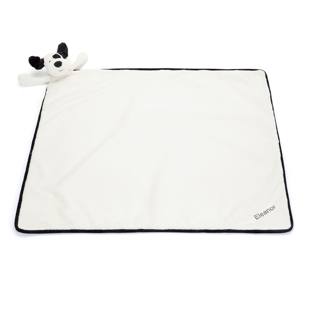 Personalized Bashful Black & Cream Puppy Blankie - 图片 7