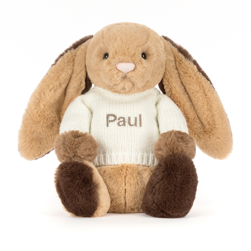 Bashful Patchwork Brown Bunny with Personalized Cream Jumper - 图片 4