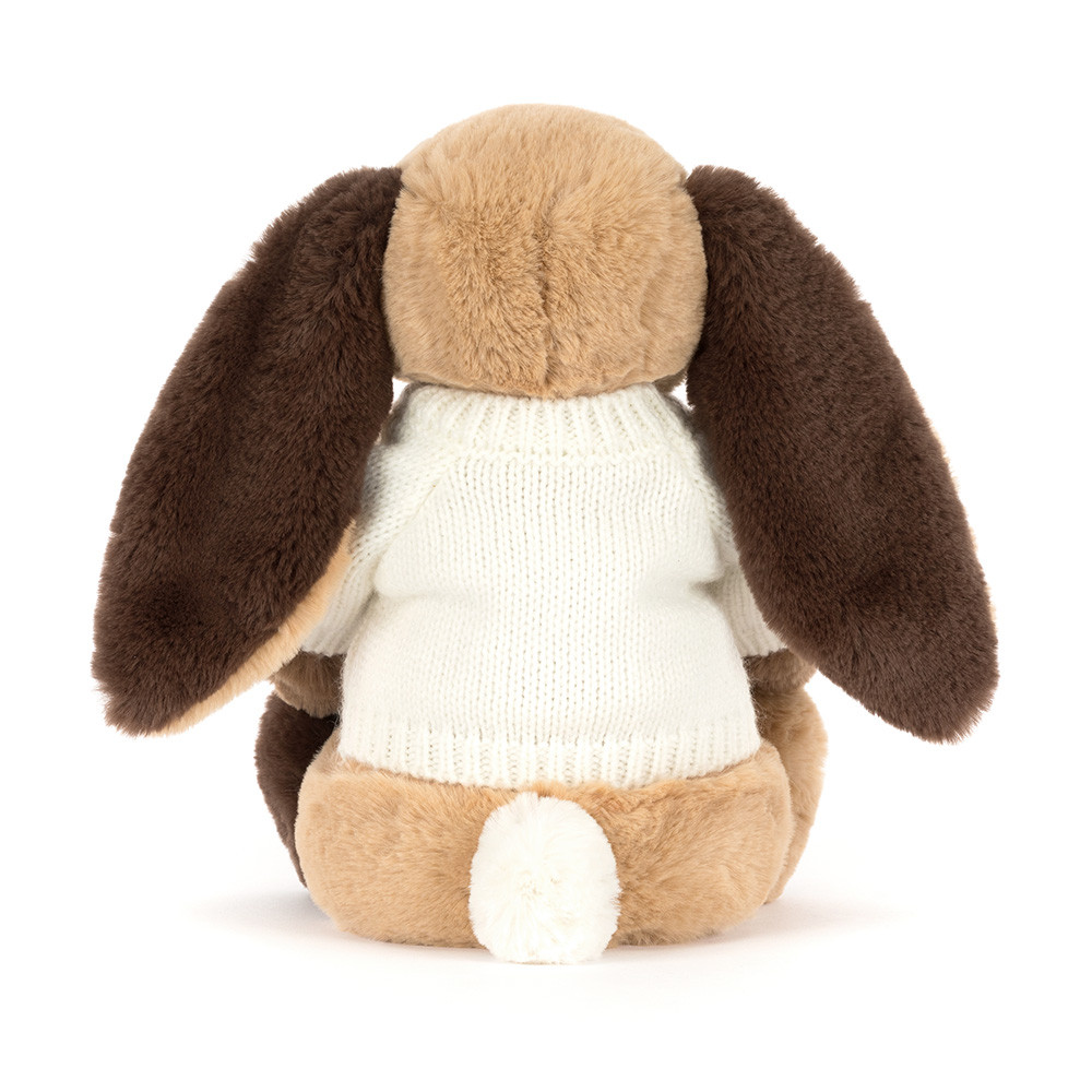Bashful Patchwork Brown Bunny with Personalized Cream Jumper - 图片 3