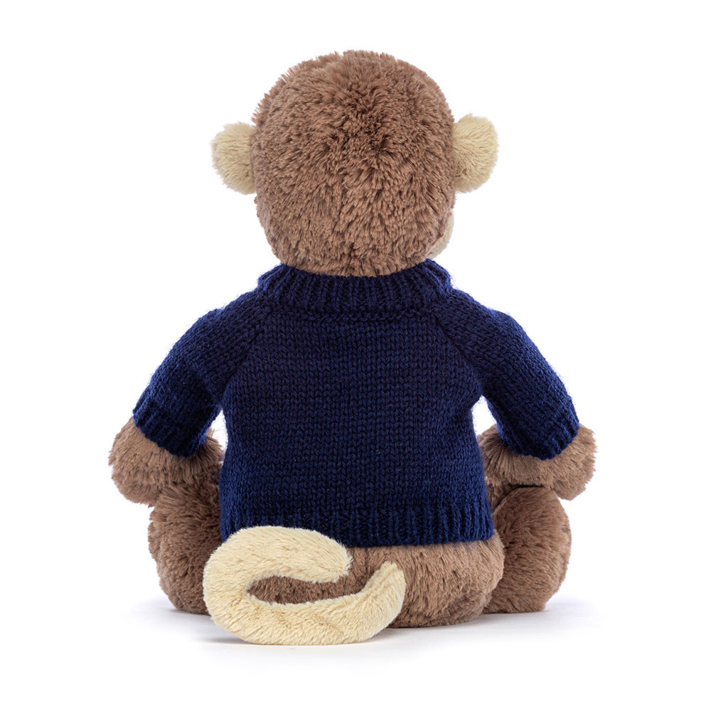 Bashful Monkey with Personalized Navy Jumper - 图片 8