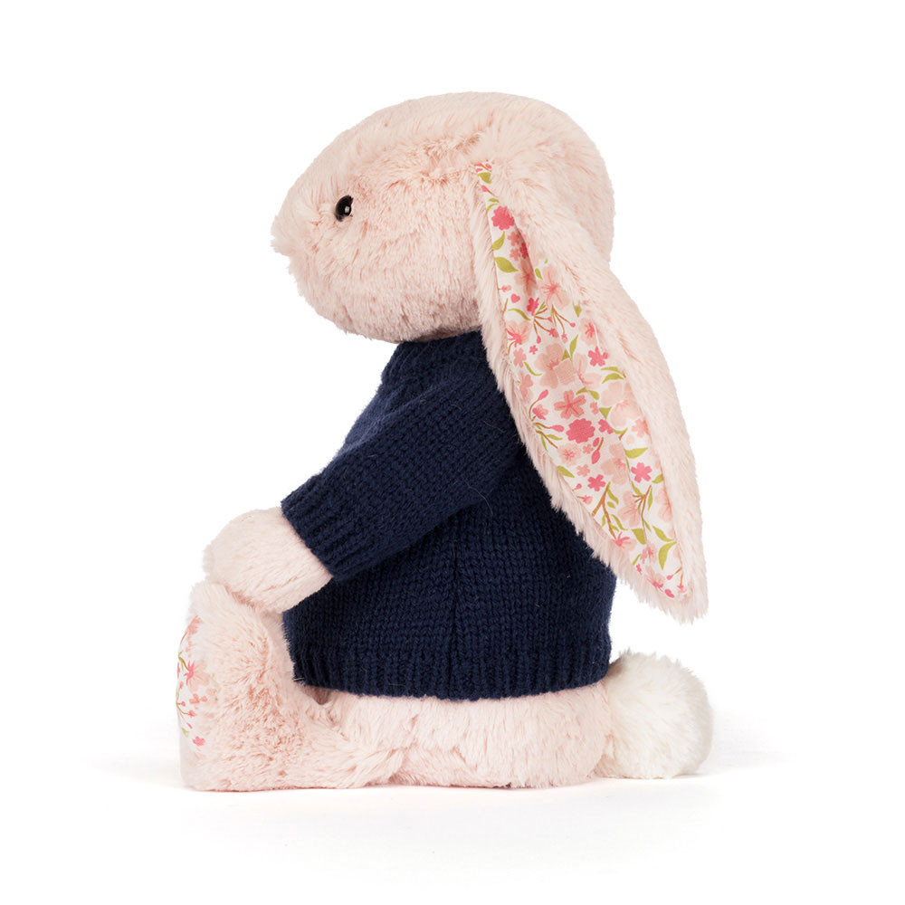 Blossom Blush Bunny 'Cherry' with Personalized Navy Jumper - 图片 3
