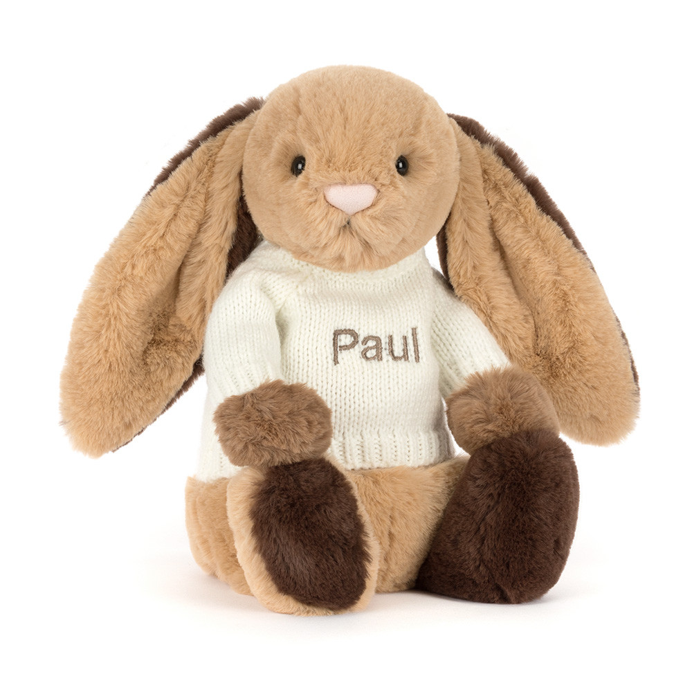 Bashful Patchwork Brown Bunny with Personalized Cream Jumper - 图片 10