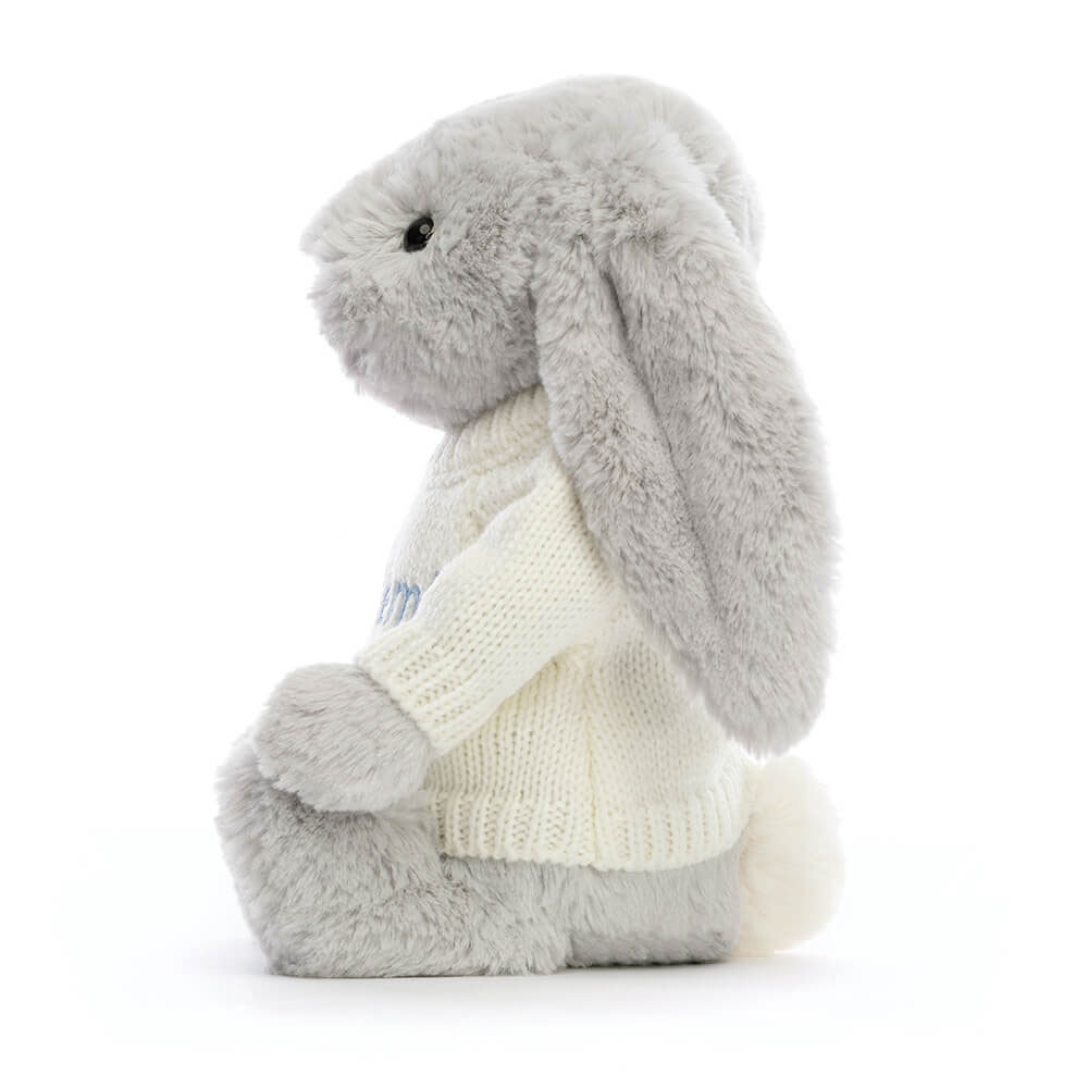 Bashful Silver Bunny with Personalized Cream Jumper - 图片 7