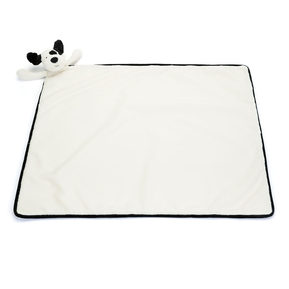 Bashful Black & Cream Puppy Blankie - 图片 4