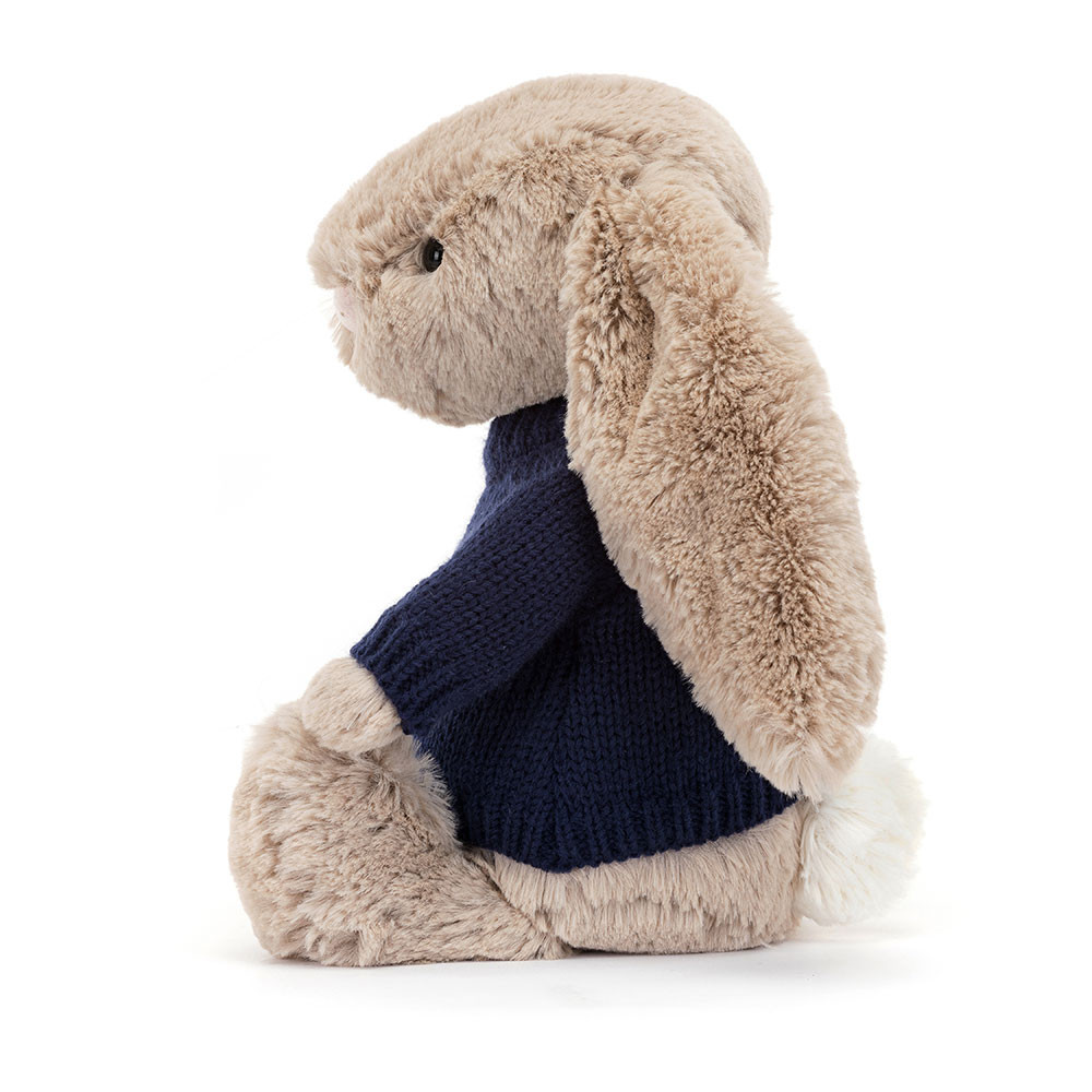 Bashful Beige Bunny with Personalized Navy Jumper - 图片 7