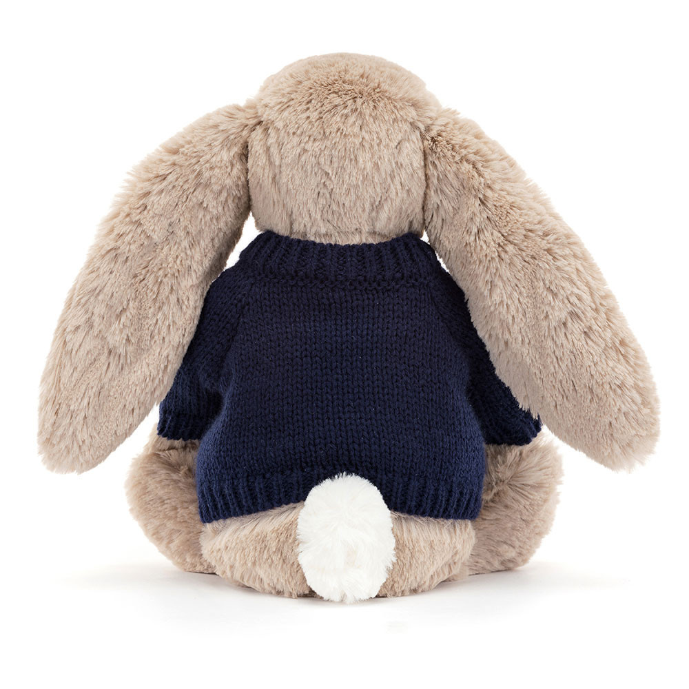 Bashful Beige Bunny with Personalized Navy Jumper - 图片 8