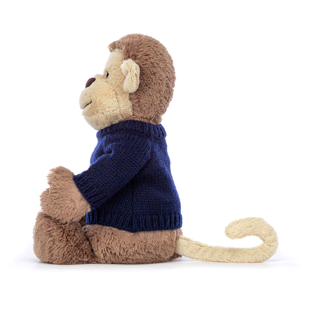 Bashful Monkey with Personalized Navy Jumper - 图片 7