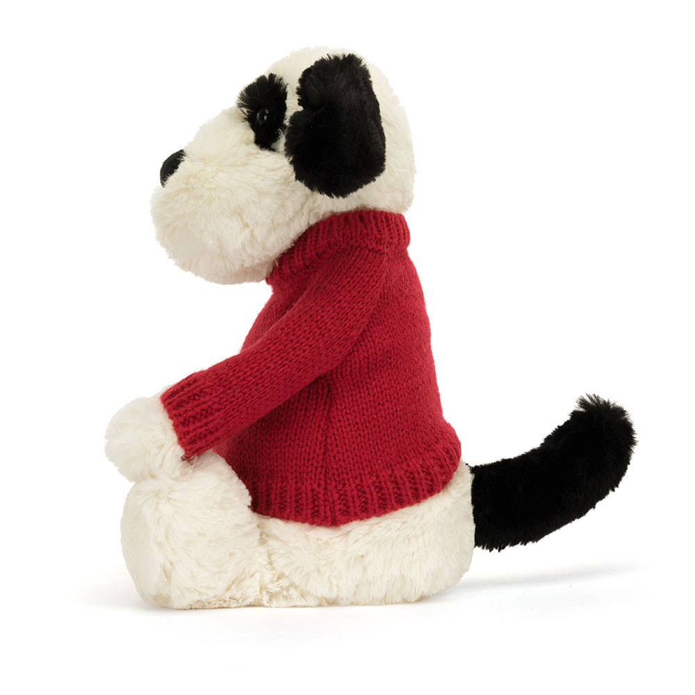 Bashful Black & Cream Puppy with Personalized Red Jumper - 图片 7