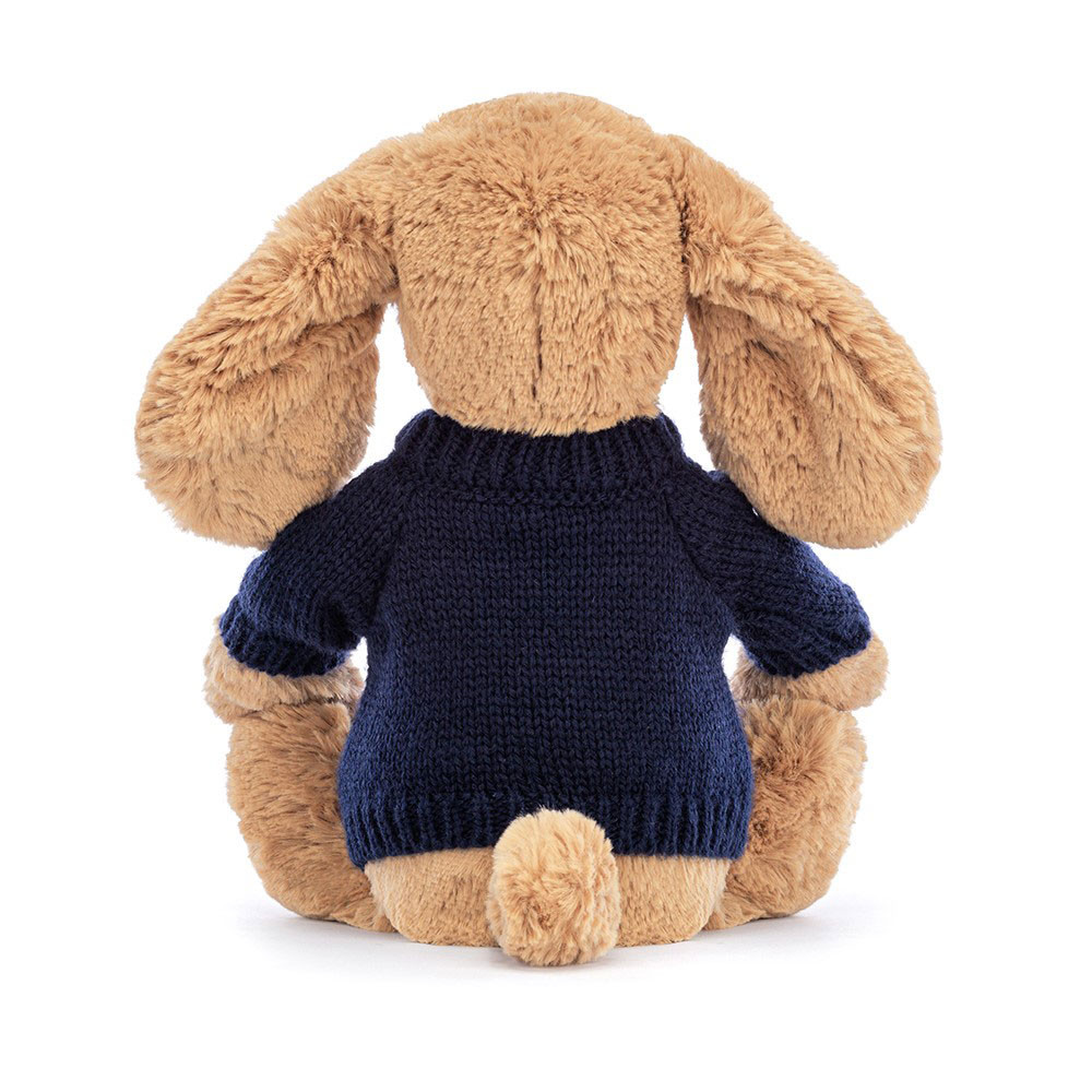 Bashful Toffee Puppy with Personalized Navy Jumper - 图片 5