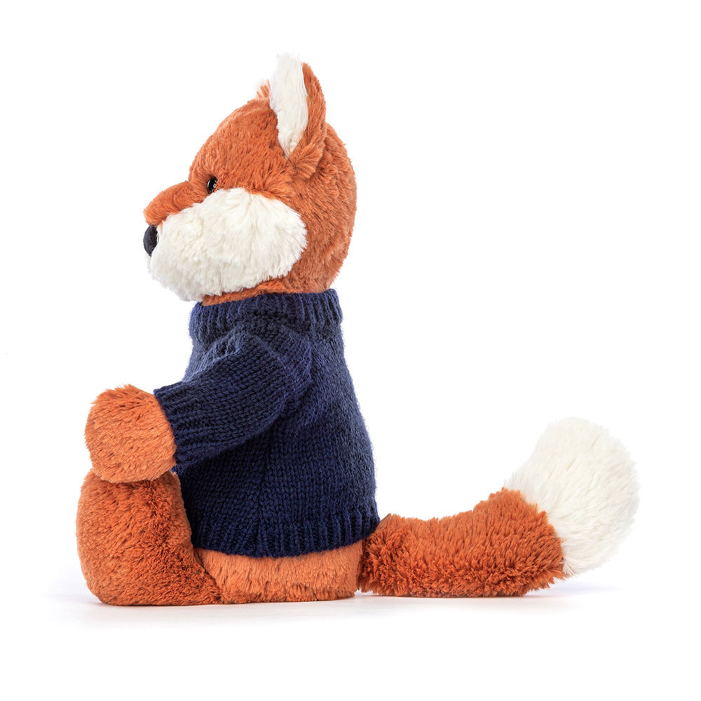 Bashful Fox Cub with Personalized Navy Jumper - 图片 7