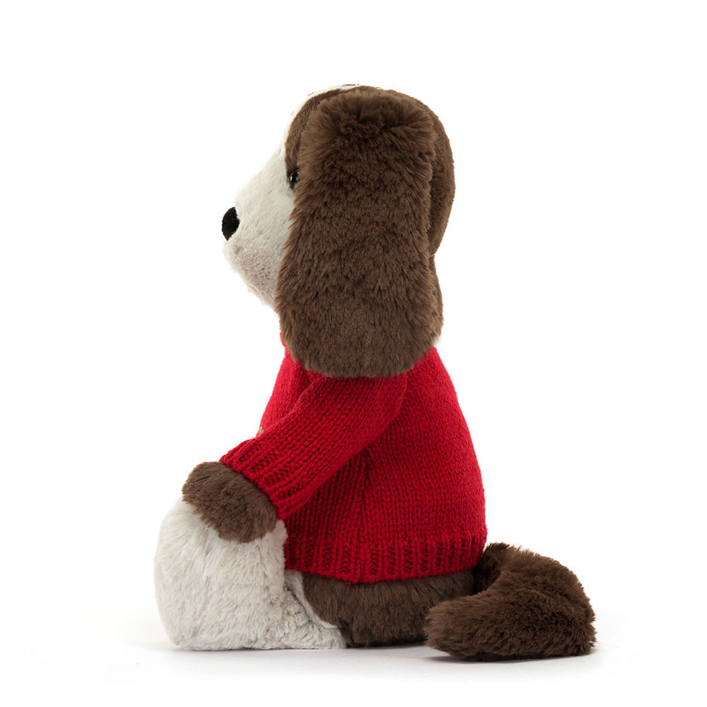 Bashful Fudge Puppy with Personalized Red Jumper - 图片 4