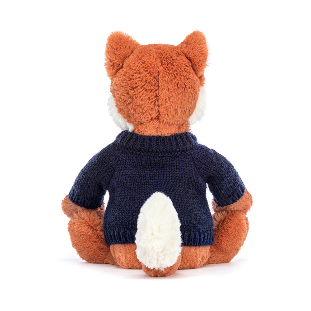 Bashful Fox Cub with Personalized Navy Jumper - 图片 5
