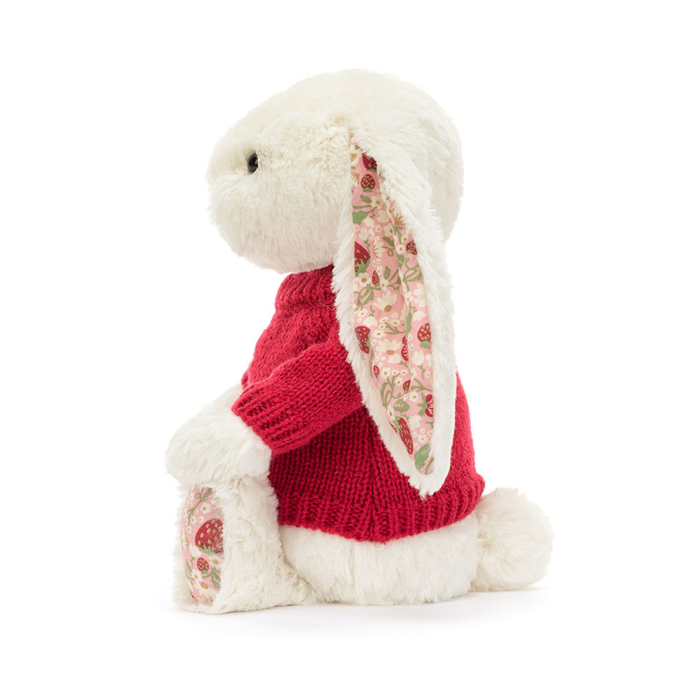 Blossom Cream Bunny 'Berry' with Personalized Red Jumper - 图片 3