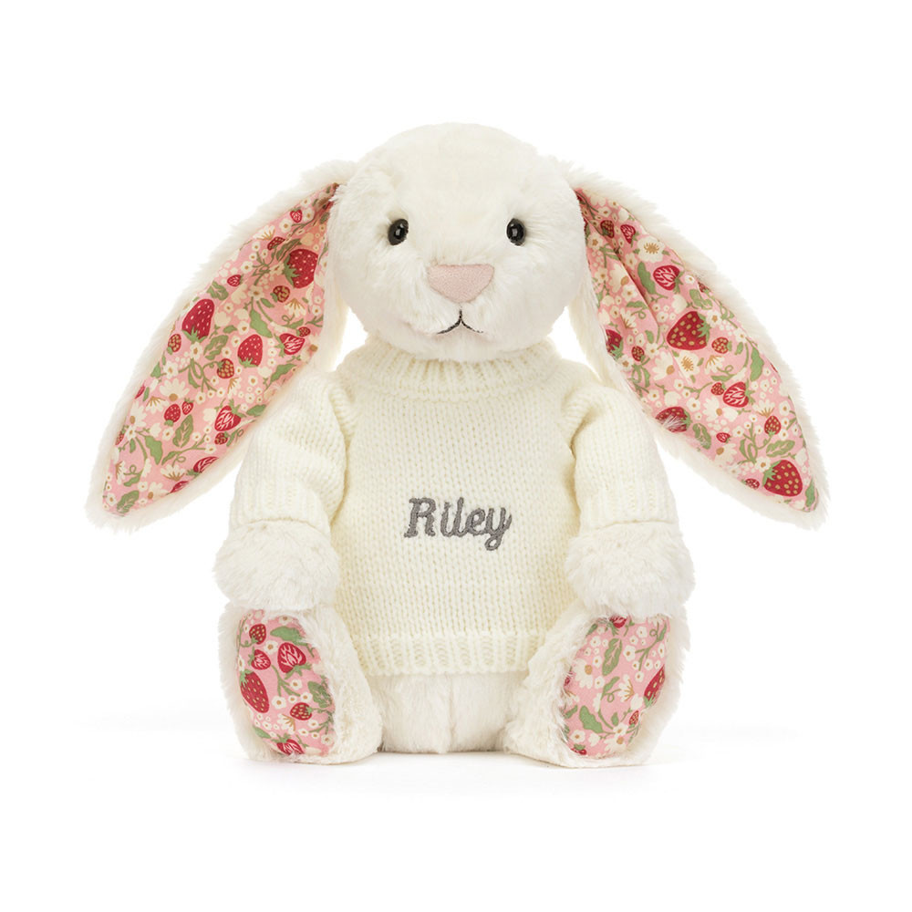 Blossom Cream Bunny 'Berry' with Personalized Cream Jumper - 图片 9
